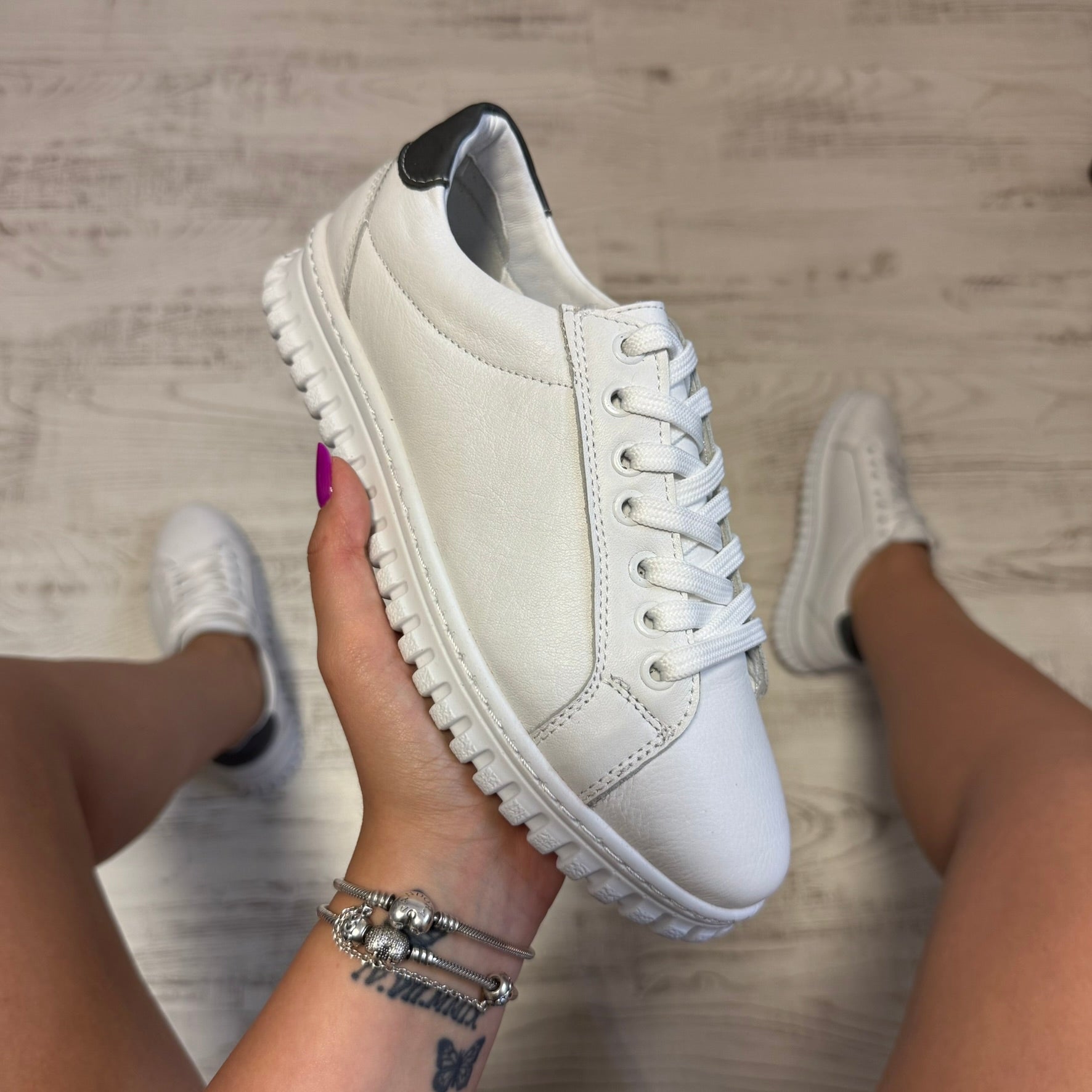 Pantofi damă casual cu șiret din piele naturală Cod 790
