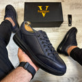 Pantofi SNEAKERS Barbati Indigo , usori confortabili , Cusuti , Piele Naturala cod 715