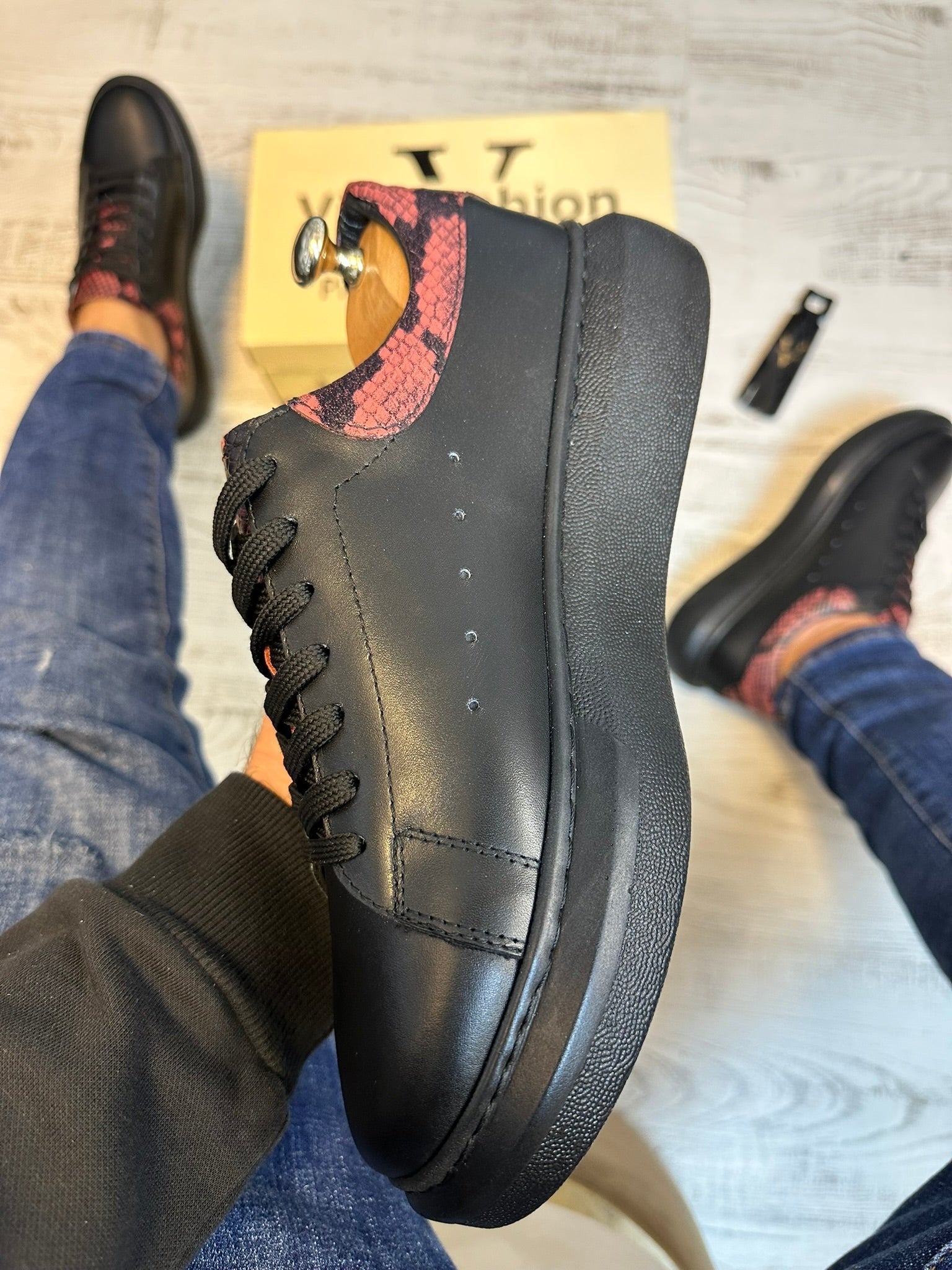 Pantofi Sport Casual Design Sarpe Piele Naturala Barbati COD 861
