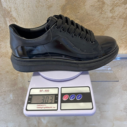 Adidasi , Negri Luciosi usori si confortabil, Cusuti , Piele Naturala cod 494