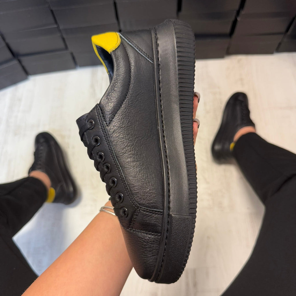 Pantofi damă casual cu șiret din piele naturală Black-G Jens Cod 720