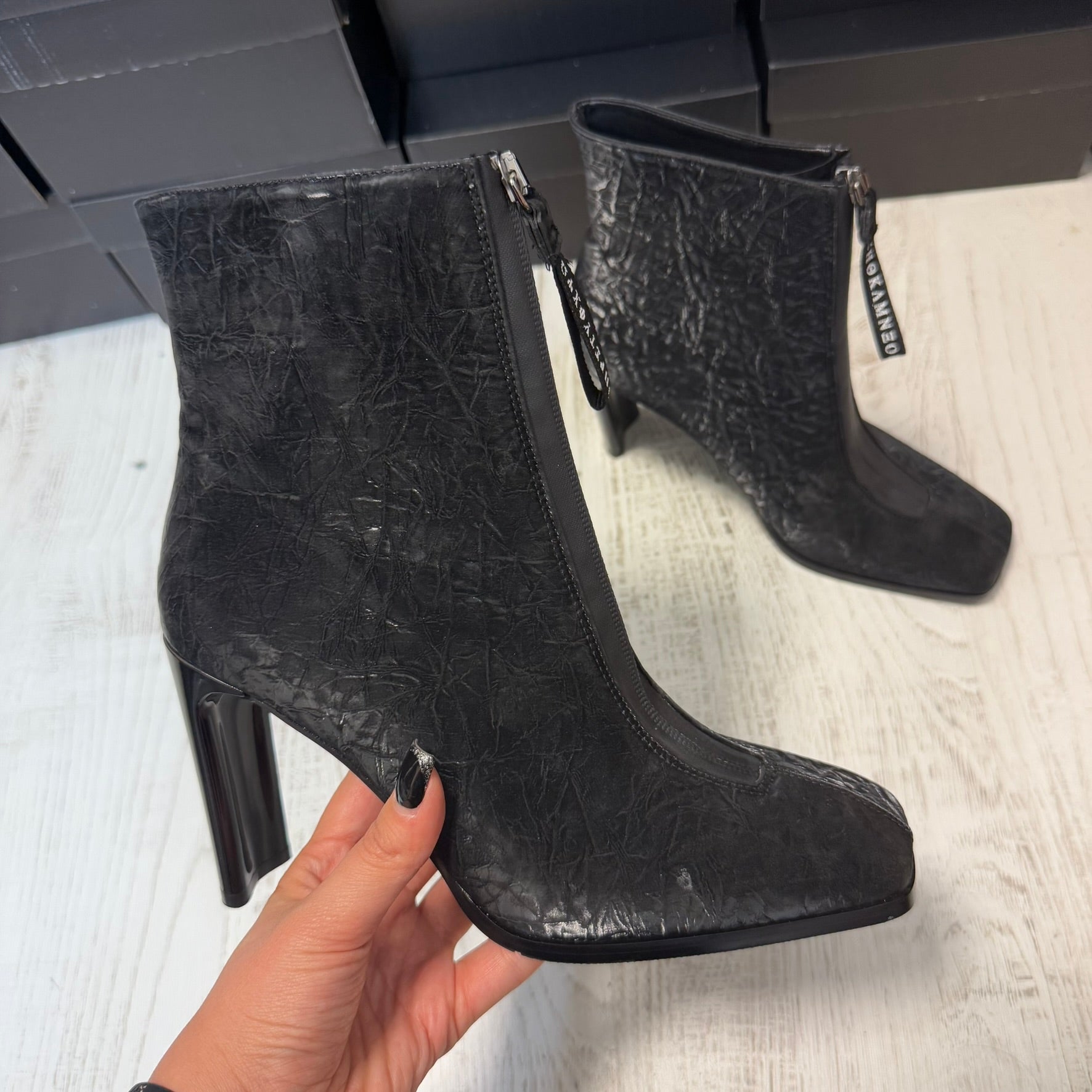 Botine Dama Negre Fermoar