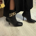 Botine Dama Negru cu lant sus 1153