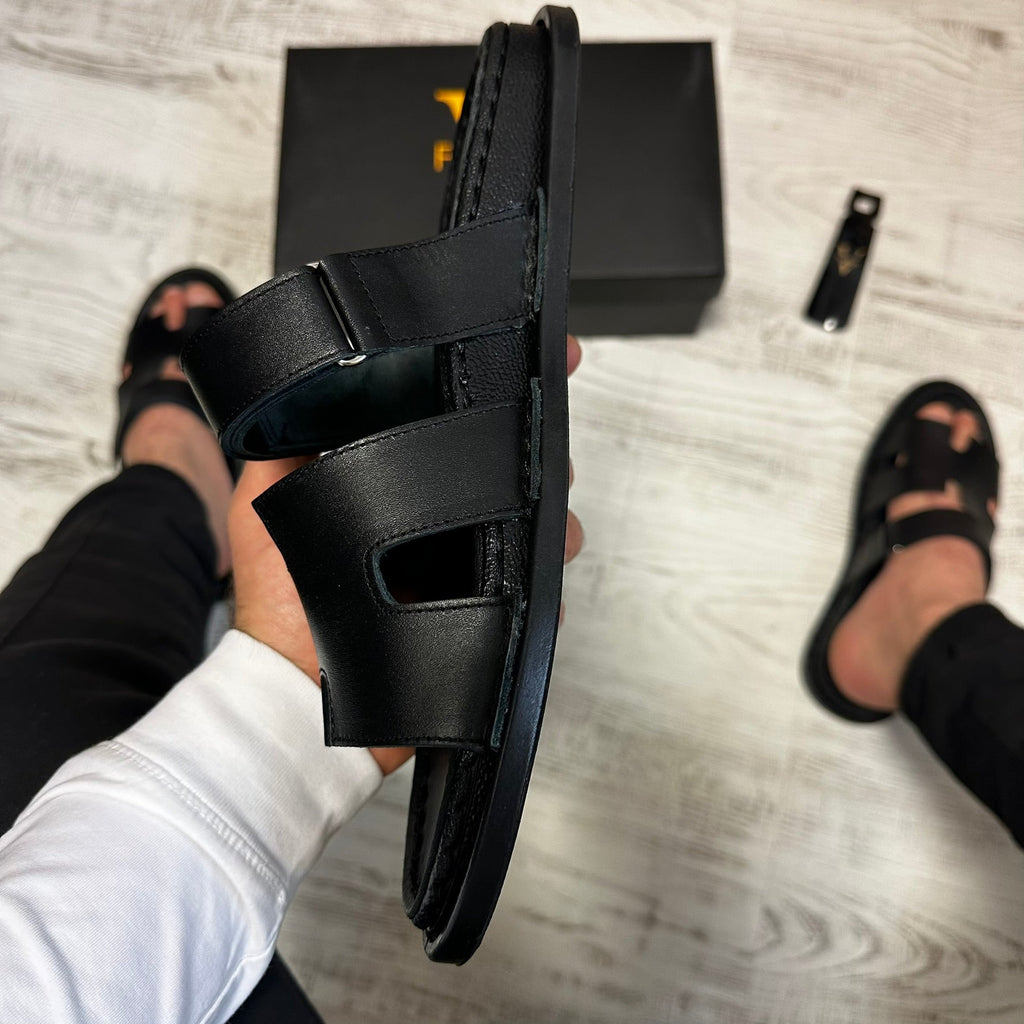 Papuci Barbati Premium Cusuti Din Piele Naturala 100% COD 756