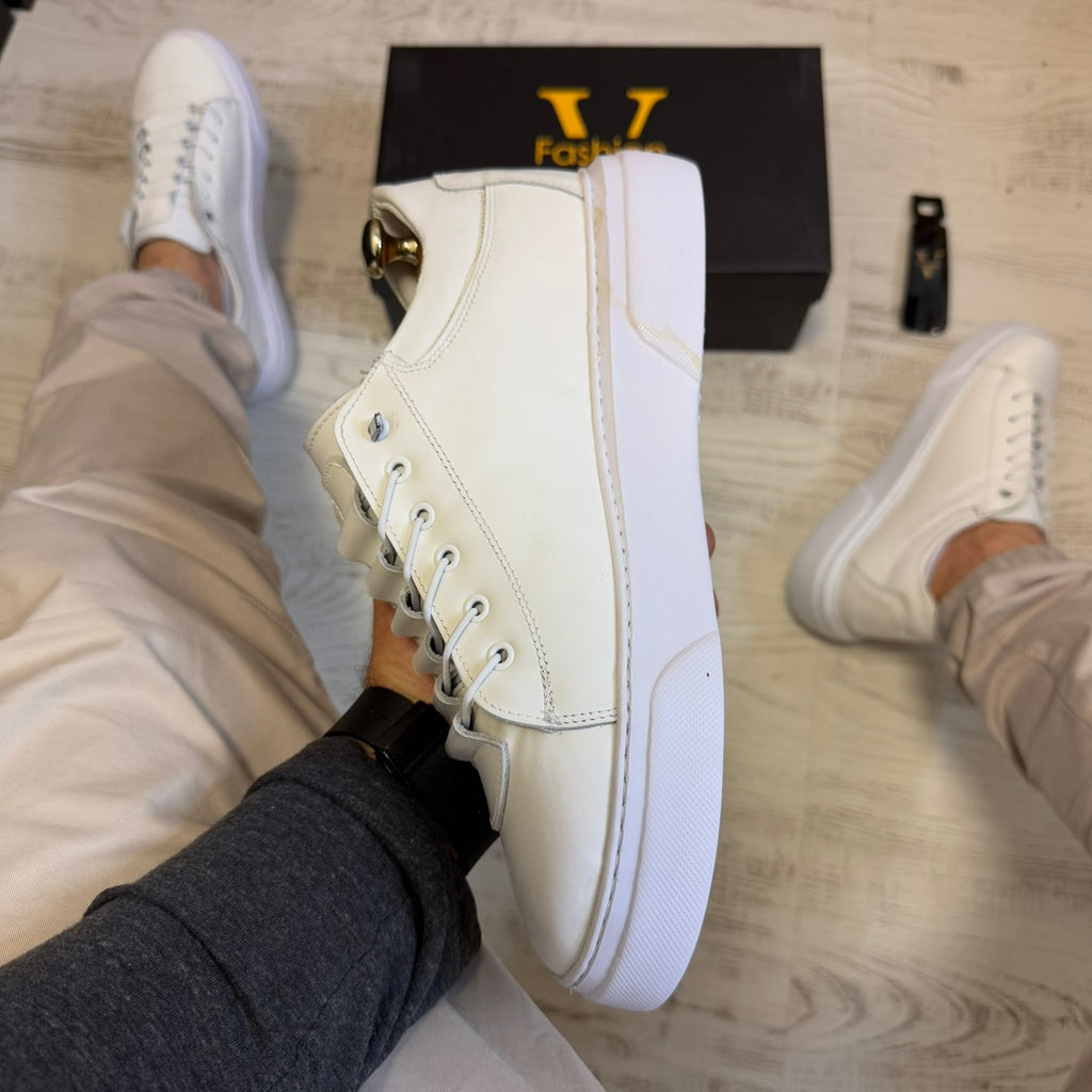 Pantofi Sport Barbati B Casual White Piele Naturala Barbati COD 737