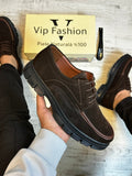 Pantofi Casual Piele Naturala 100% CAFE Barbati COD 942