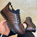 Pantofi Sport Casual barbati, NEGRU Cusuti ,  usori si confortabili , Piele Naturala cod 663